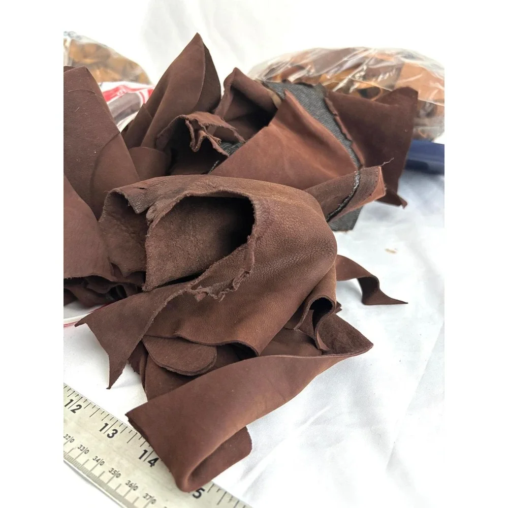 Genuine Leather Scrap Lot 8 LBS Mixed Pieces Upholstery Craft‎ DIY